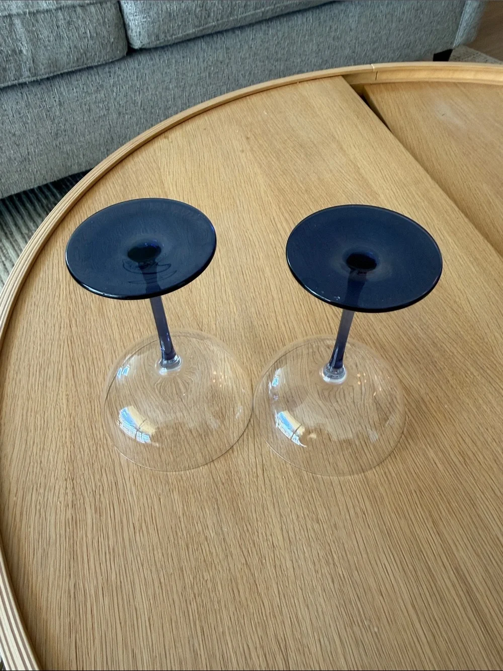 Blue Stem Coupe Glasses - Elegant Beverage Glassware